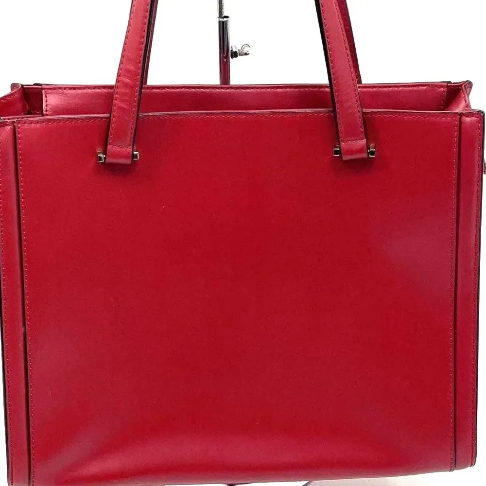 Kate Spade Vita Regatta Court Red Leather Tote Bag